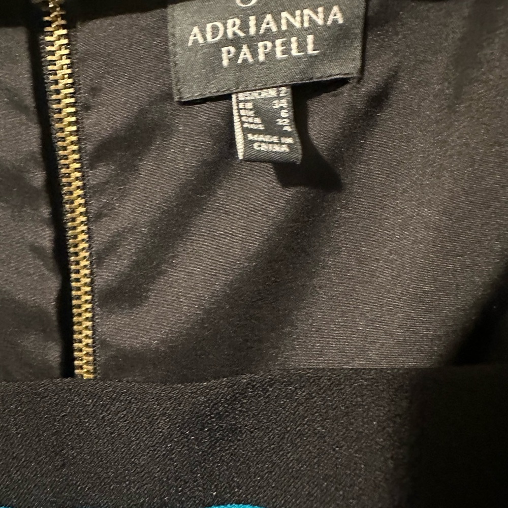 ADRIANNA PAPELL Teal and Black Midi Dress NWT - Picture 2 of 8